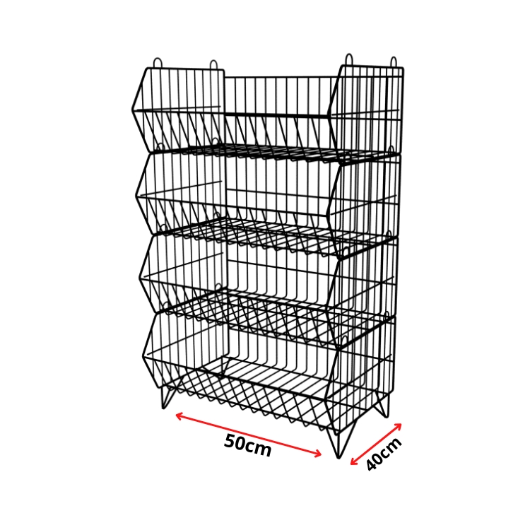 Cesto bico organizador Aramado 4 cestos 50cm preto