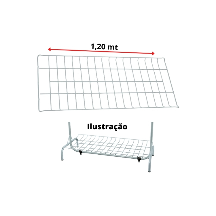 Sapateira tela aramada para arara de roupa cor branca 120 mt comercial reis loja do lojista