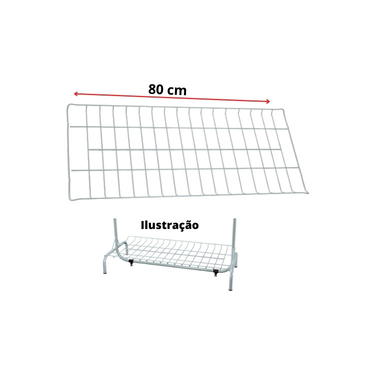 Sapateira tela aramada para arara de roupa cor branca 80 cm comercial reis loja do lojista