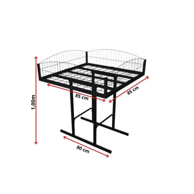 Banca Cesto de Oferta Luxo 85x85 preta