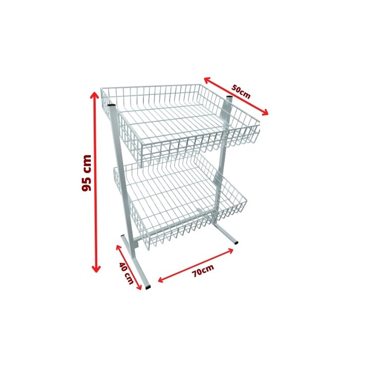 Banca de Oferta Dupla Aramada 50x70cm branca