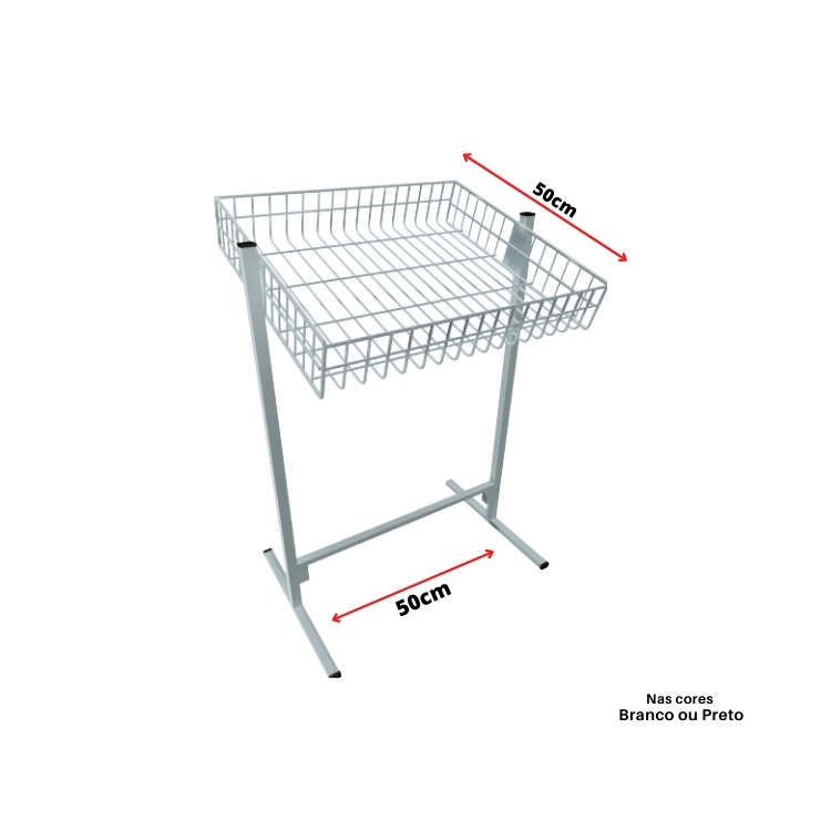 Banca de Oferta Simples Aramada 50x50cm branca