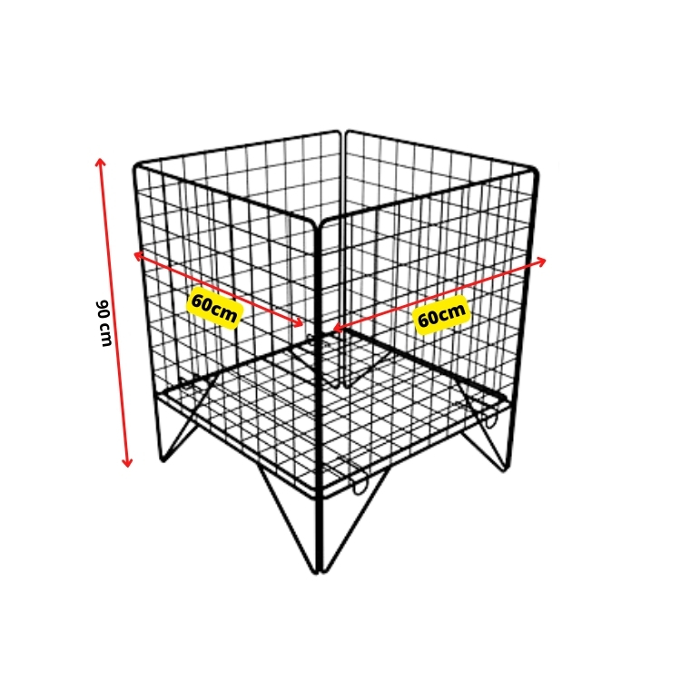 Cesto Aramado expositor de Fralda 60x60 preto