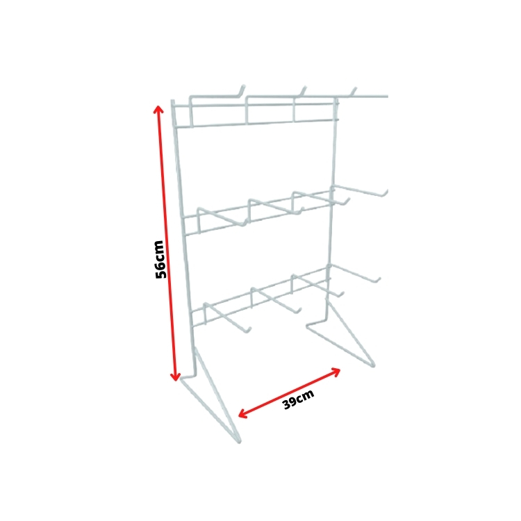 Gancheira Tripla Porta Bijuteria de Balcão12 ganchos 56x39cm branca