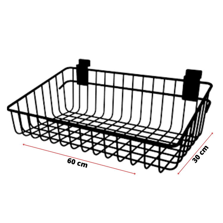 Cesto Aramado Painel Canaletado 30x60cm preto