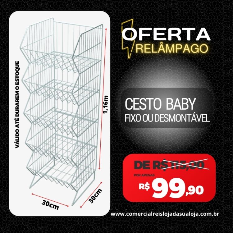 oferta relâmpago Cesto Baby fixo ou desmontável branco